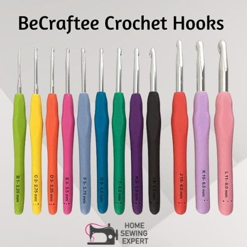 BeCraftee Crochet Hooks Set: Best Crochet Hooks for Beginners with Rubber Grip