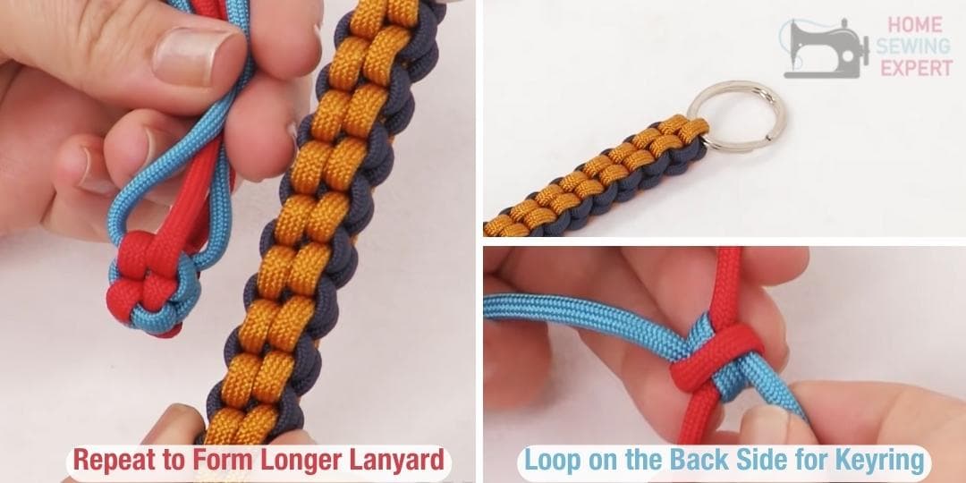How to Start a Box Stitch Lanyard Clear Discripltive Illustration.